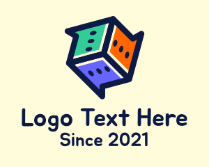 Talk - Multicolor Chat Dice logo design