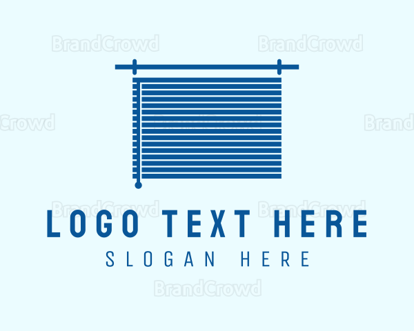 Blue Window Blinds Decor Logo