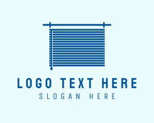 Curtain - Blue Window Blinds Decor logo design