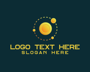 Bitcoin - Coin Solar System logo design