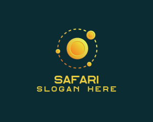 Planet - Coin Solar System logo design