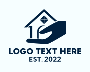 Home Builder - Hand House Real Estate Listing logo design
