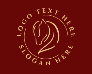 Mustang - Deluxe Golden Horse logo design