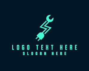 Power - Lightning Plug Wrench logo design