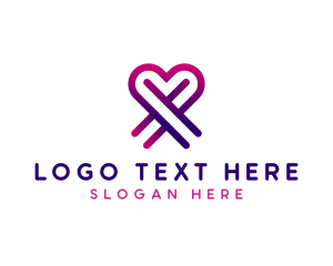 Professional - Dating Ribbon Heart logo design