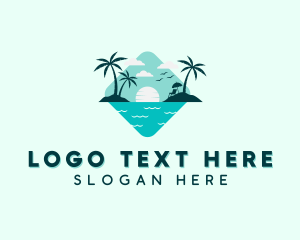 Palm Tree - Beach Resort Vacation logo design
