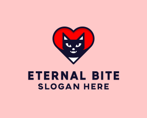 Vampire - Wildlife Bat Heart logo design