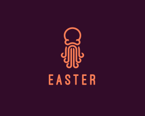 Seafood - Sea Octopus Tentacles logo design