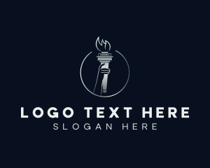 New York - Liberty Hand Torch logo design