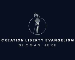 Liberty Hand Torch logo design