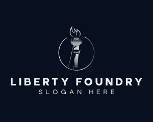 Liberty Hand Torch logo design