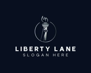 Liberty Hand Torch logo design