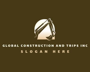 Excavation - Construction Backhoe Machinery logo design