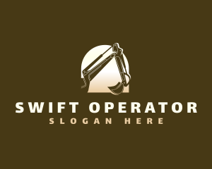 Operator - Construction Backhoe Machinery logo design