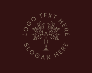 Vegan - Organic Tree Woman logo design