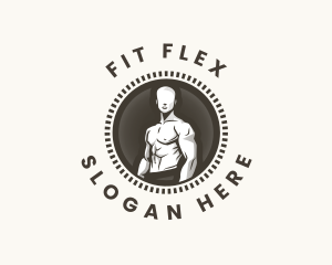 Bodybuilder Masculine Fitness Logo