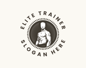 Bodybuilder Masculine Fitness logo design