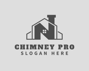 Chimney - Grey Home Chimney Letter N logo design