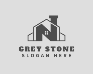 Grey - Grey Home Chimney Letter N logo design