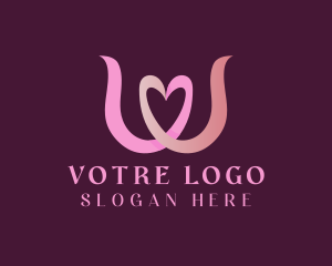 Shape - Love Heart Letter W logo design