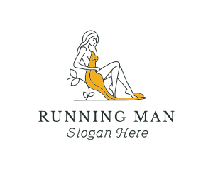 Sexy Sitting Lady Logo