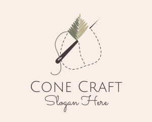 Leaf Stitch Needle logo design