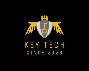 Royal Key Crest Wings logo design