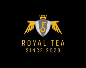 Royal Key Crest Wings logo design