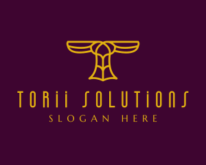 Totem Statue Letter T logo design