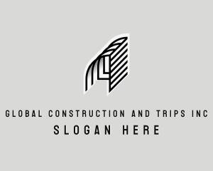 Structure Builder Interior Design Letter A Logo
