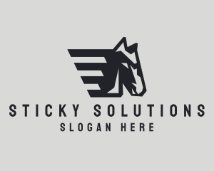 Fast Geometric Wings Horse logo design