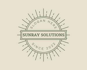 Retro Sunray Badge logo design