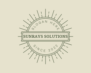 Retro Sunray Badge logo design