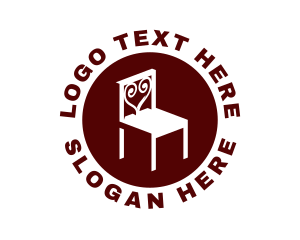 Minimalist Chair Circle logo design