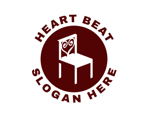 Furniture Chair Heart logo design