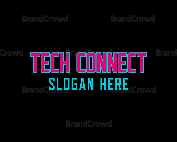 Neon Tech Wordmark Logo