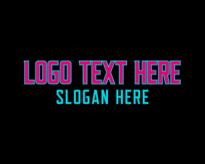 Multicolor - Neon Tech Wordmark logo design