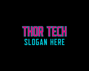 Neon Tech Wordmark logo design