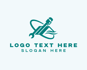 Plumber - Plumber Roof Wrench logo design