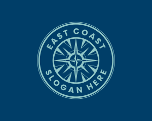 East - Maritime Travel Compass logo design