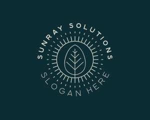 Sunray - Leaf Sun Nature logo design