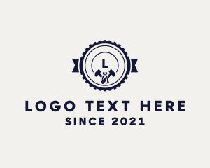 Cog - Hammer Tool Construction logo design