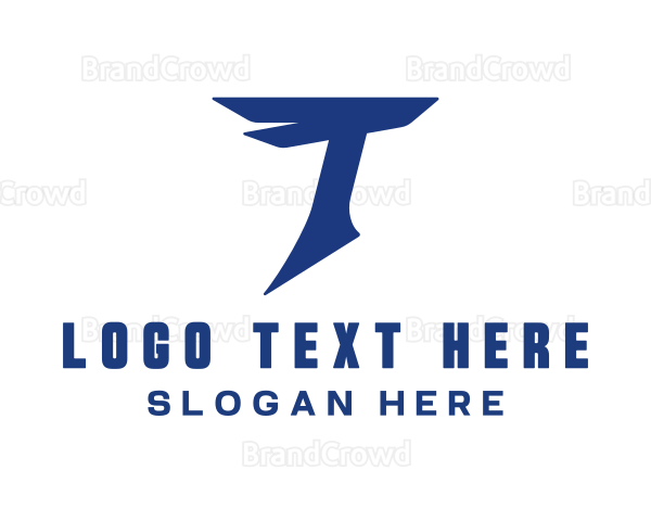 Blue Firm Letter T Logo