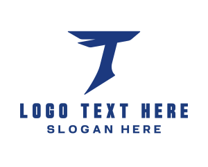 Blue Firm Letter T  Logo