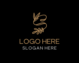 Esthetician - Elegant Foliage Letter S logo design