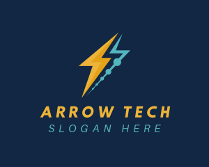 Tech Lightning Bolt logo design