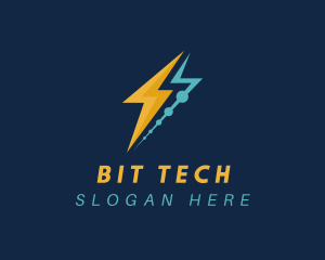 Tech Lightning Bolt logo design