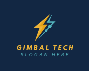 Tech Lightning Bolt logo design