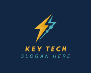 Tech Lightning Bolt logo design