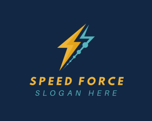 Tech Lightning Bolt logo design